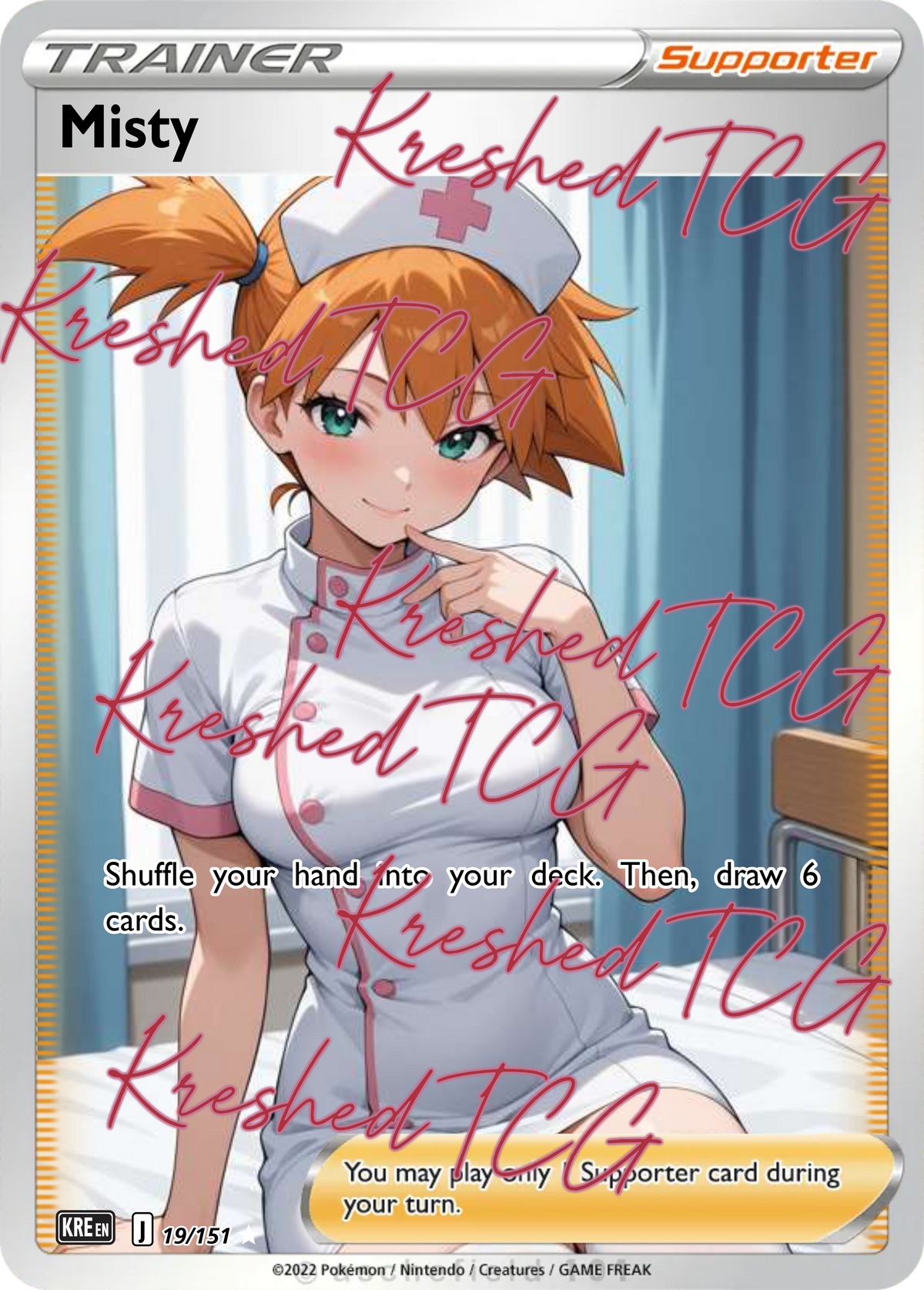 Misty Nurse Pokémon Full Art Holo – Anime Custom Card | KreshedTCG