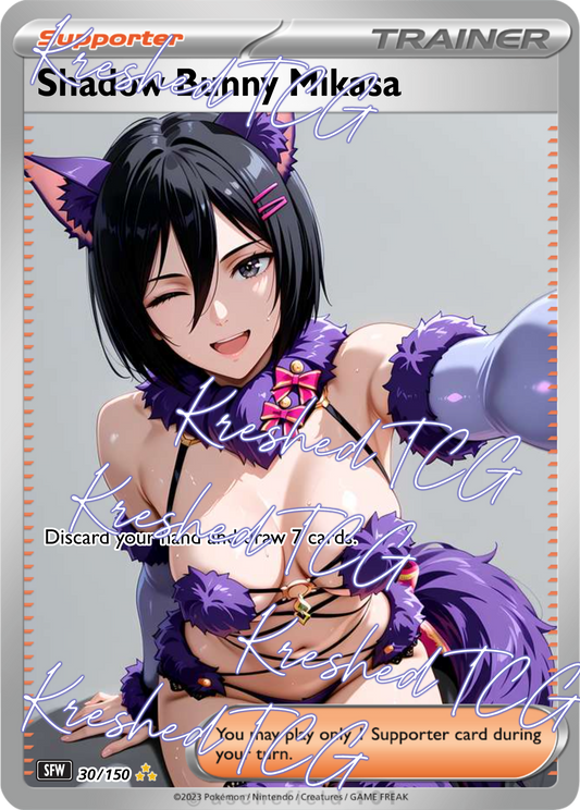 Mikasa Ackerman Pokémon Full Art Holo – Anime Custom Card | KreshedTCG