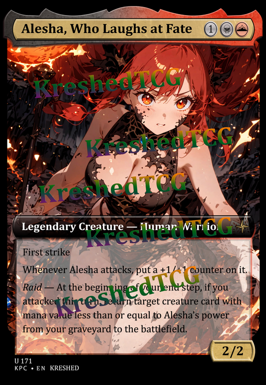 Alesha, Who Laughs at Fate MTG Full Art Holo – Anime Custom Card | KreshedTCG