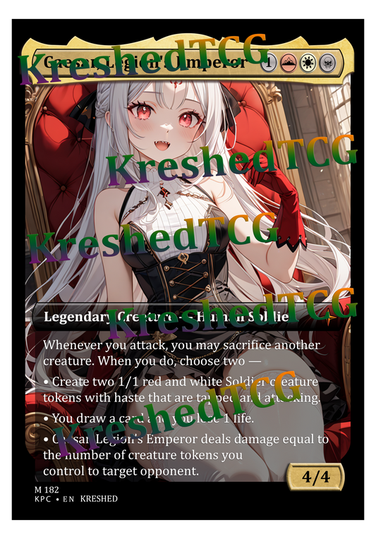 Caesar, Legion's Emperor MTG Full Art Holo – Anime Custom Card | KreshedTCG