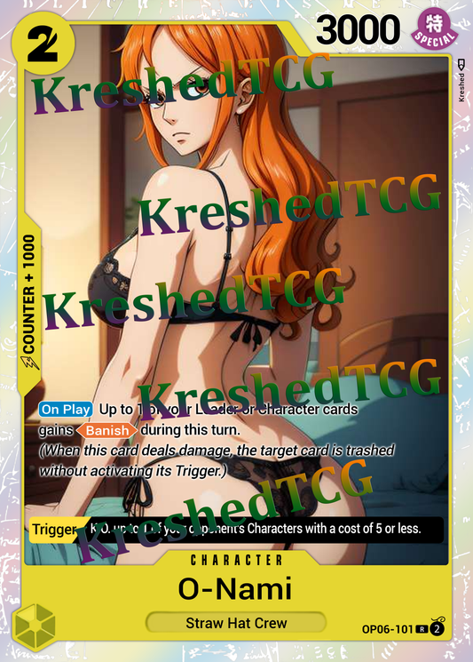 O-Nami OP06-101 One Piece Full Art Holo – Anime Custom Card | KreshedTCG