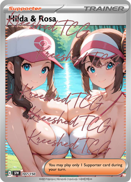 Hilda & Rosa Pokémon Full Art Holo – Anime Custom Card | KreshedTCG