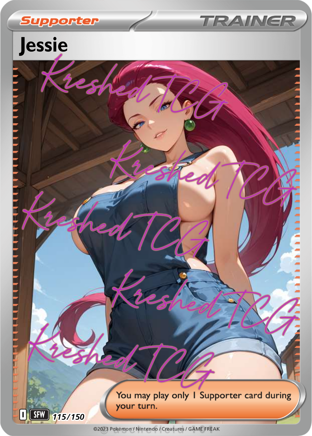 Jessie Pokémon Full Art Holo – Anime Custom Card | KreshedTCG