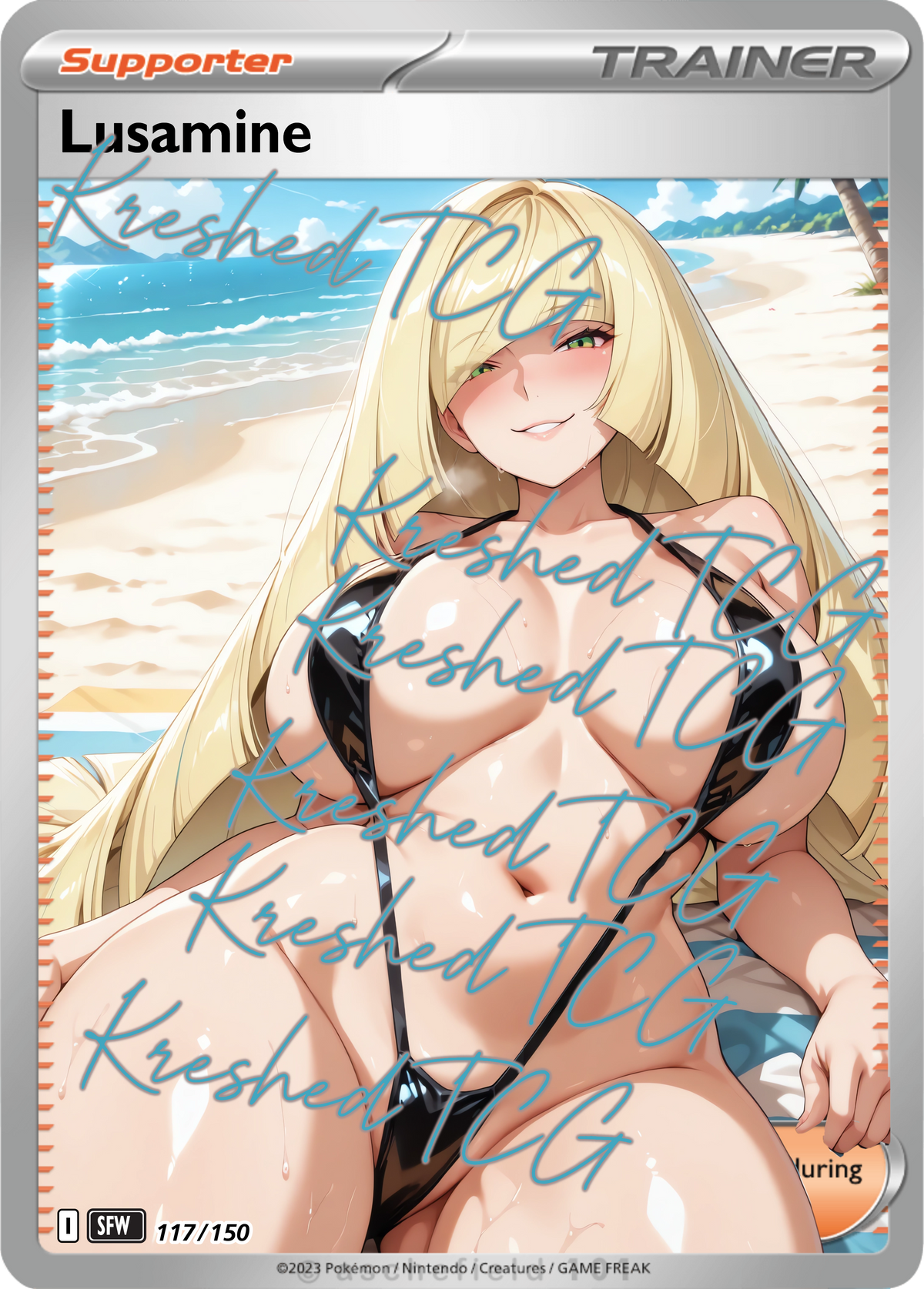 Lusamine Pokémon Full Art Holo – Anime Custom Card | KreshedTCG