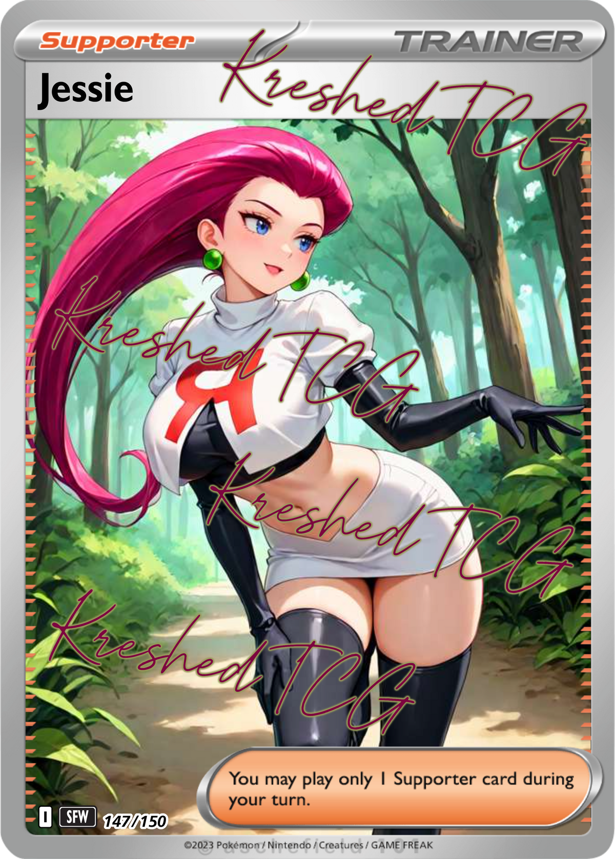 Jessie Pokémon Full Art Holo – Anime Custom Card | KreshedTCG