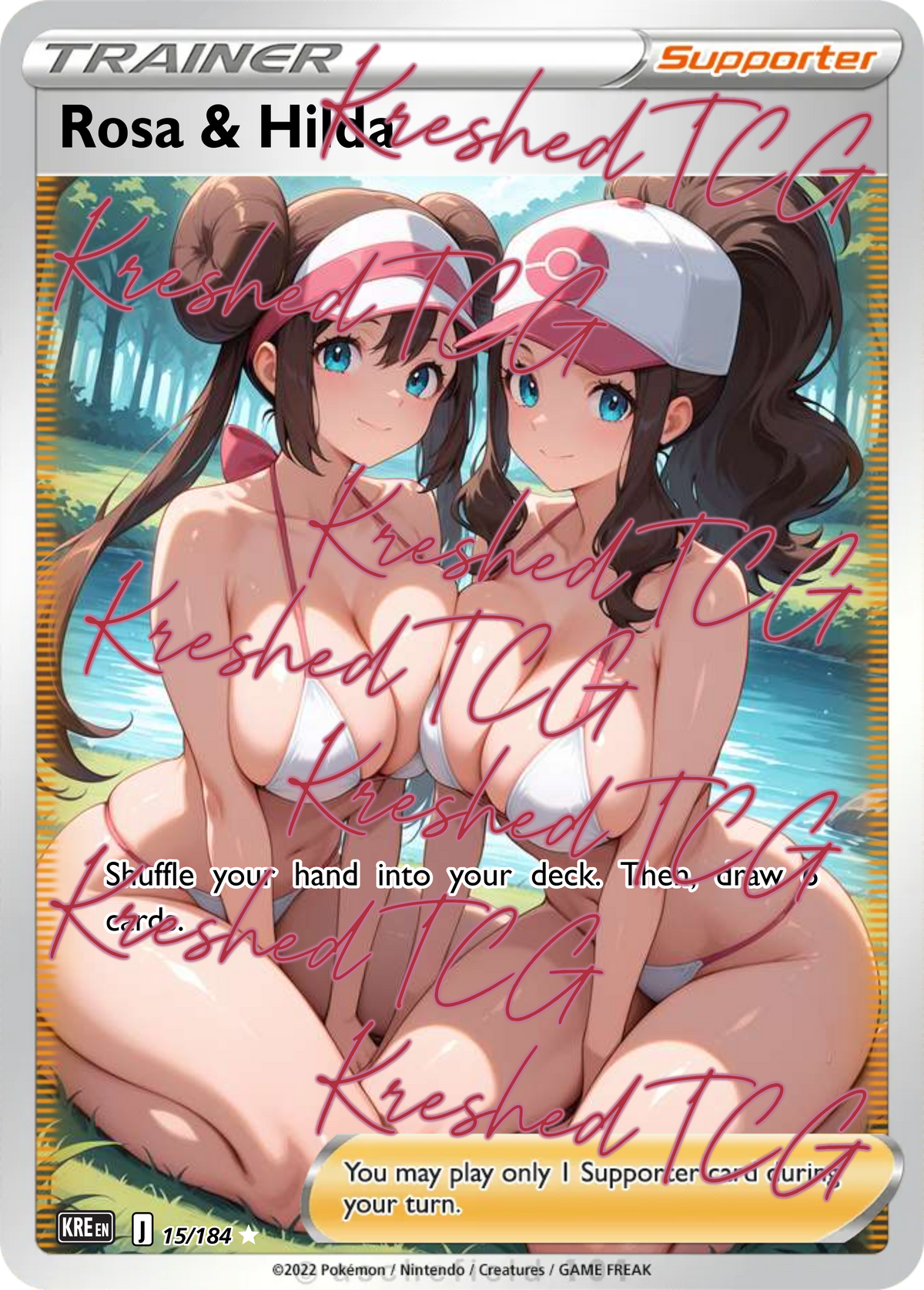 Rosa & Hilda Pokémon Full Art Holo – Anime Custom Card | KreshedTCG