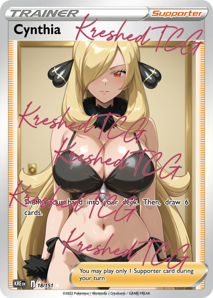 Cynthia Pokémon Full Art Holo – Anime Custom Card | KreshedTCG