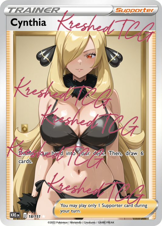Cynthia Pokémon Full Art Holo – Anime Custom Card | KreshedTCG
