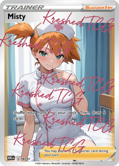 Misty Nurse Pokémon Full Art Holo – Anime Custom Card | KreshedTCG