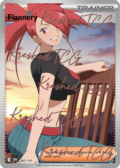 Flannery Pokémon Full Art Holo – Anime Custom Card | KreshedTCG