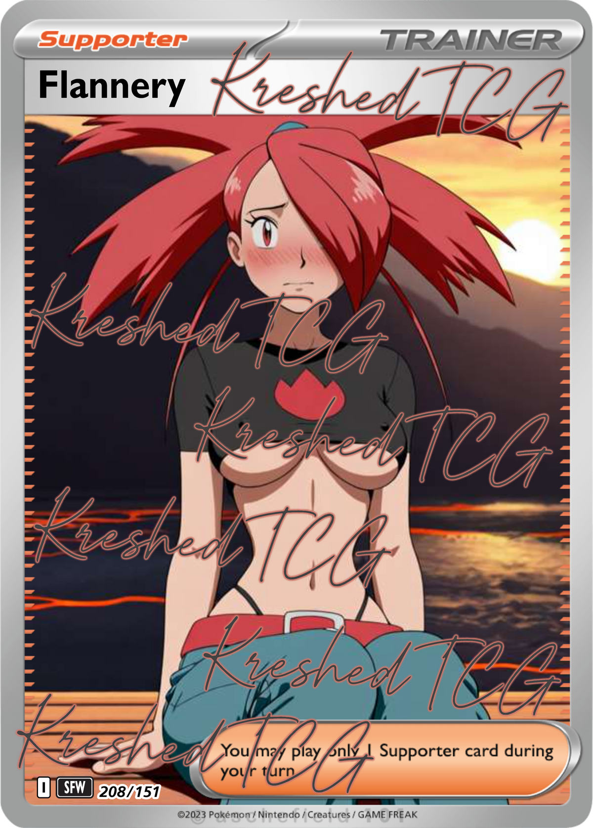 Flannery Pokémon Full Art Holo – Anime Custom Card | KreshedTCG