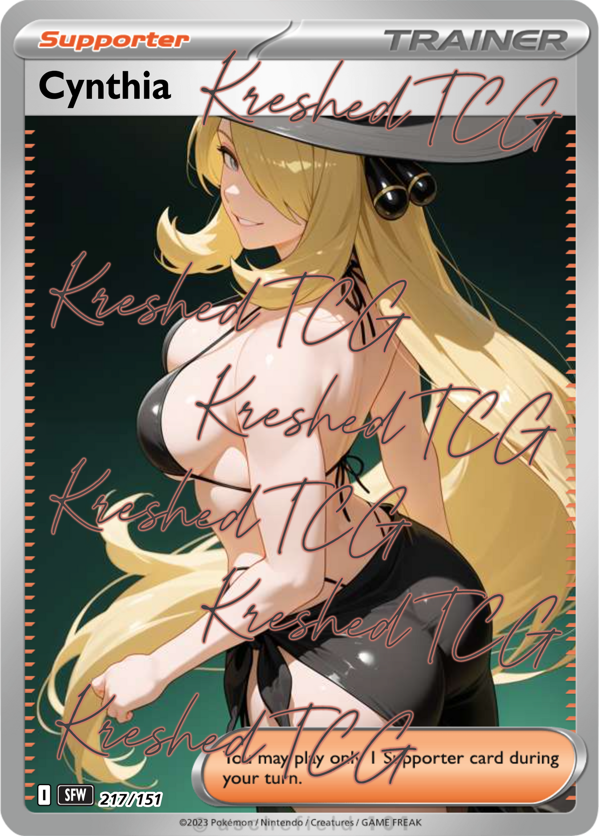 Cynthia Pokémon Full Art Holo – Anime Custom Card | KreshedTCG