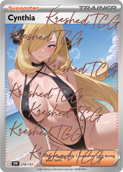 Cynthia Pokémon Full Art Holo – Anime Custom Card | KreshedTCG