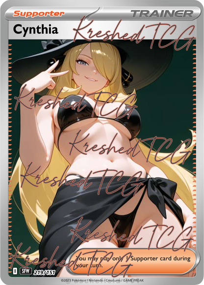 Cynthia Pokémon Full Art Holo – Anime Custom Card | KreshedTCG