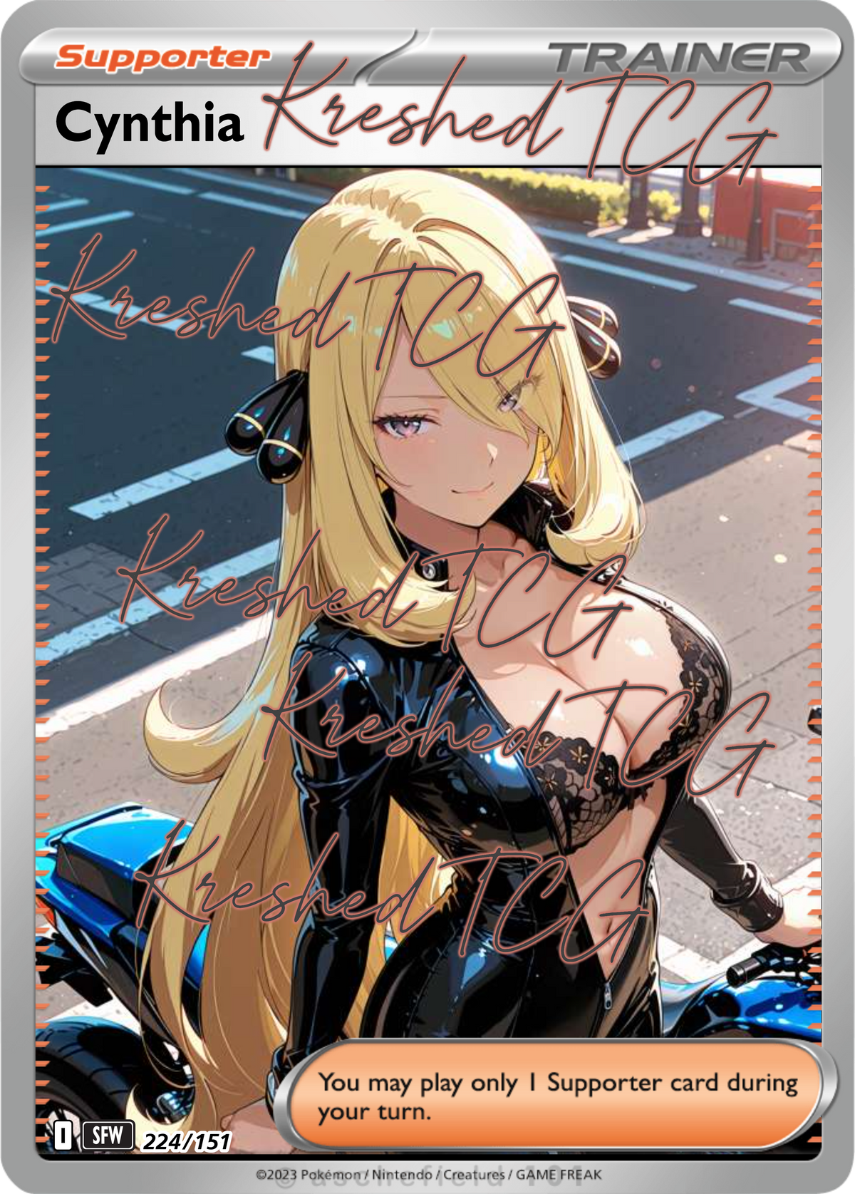 Cynthia Pokémon Full Art Holo – Anime Custom Card | KreshedTCG