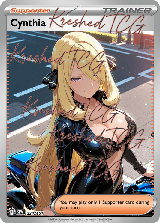 Cynthia Pokémon Full Art Holo – Anime Custom Card | KreshedTCG