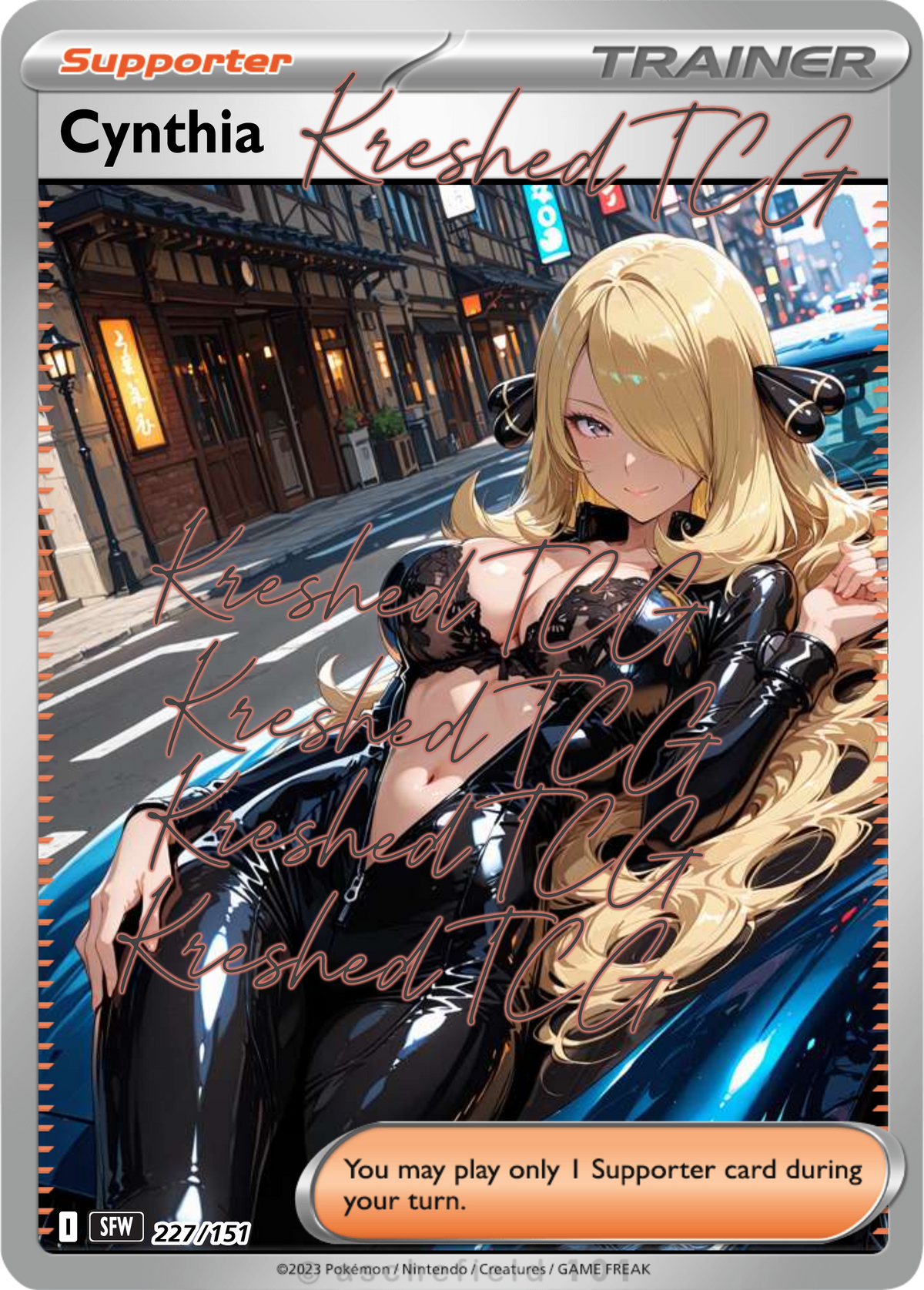 Cynthia Pokémon Full Art Holo – Anime Custom Card | KreshedTCG