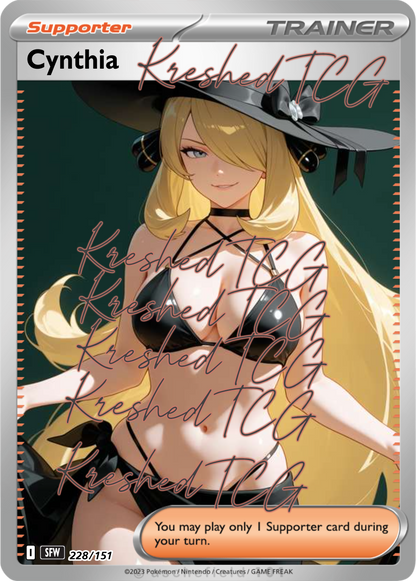 Cynthia Pokémon Full Art Holo – Anime Custom Card | KreshedTCG