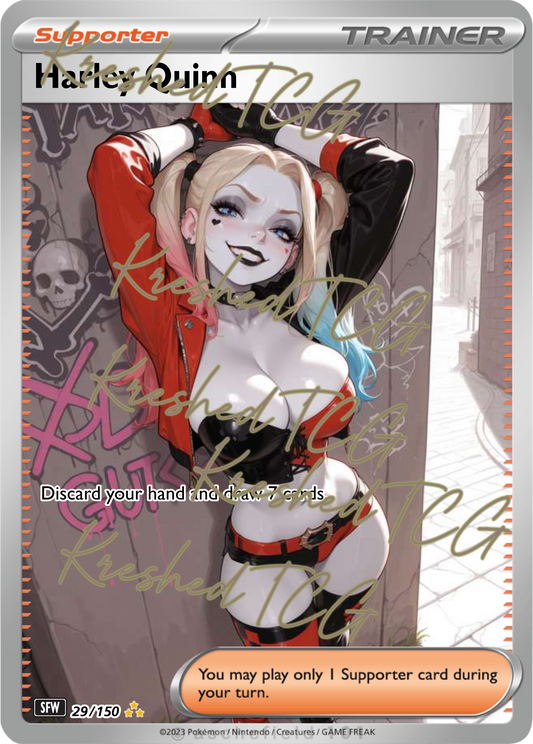 Harley Quinn Pokémon Full Art Holo – Anime Custom Card | KreshedTCG