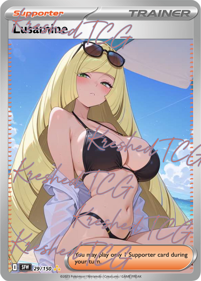 Lusamine Pokémon Full Art Holo – Anime Custom Card | KreshedTCG