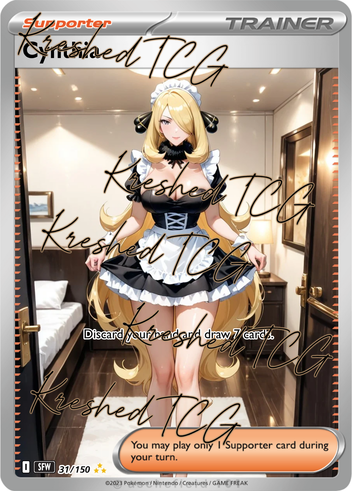 Cynthia Pokémon Full Art Holo – Anime Custom Card | KreshedTCG