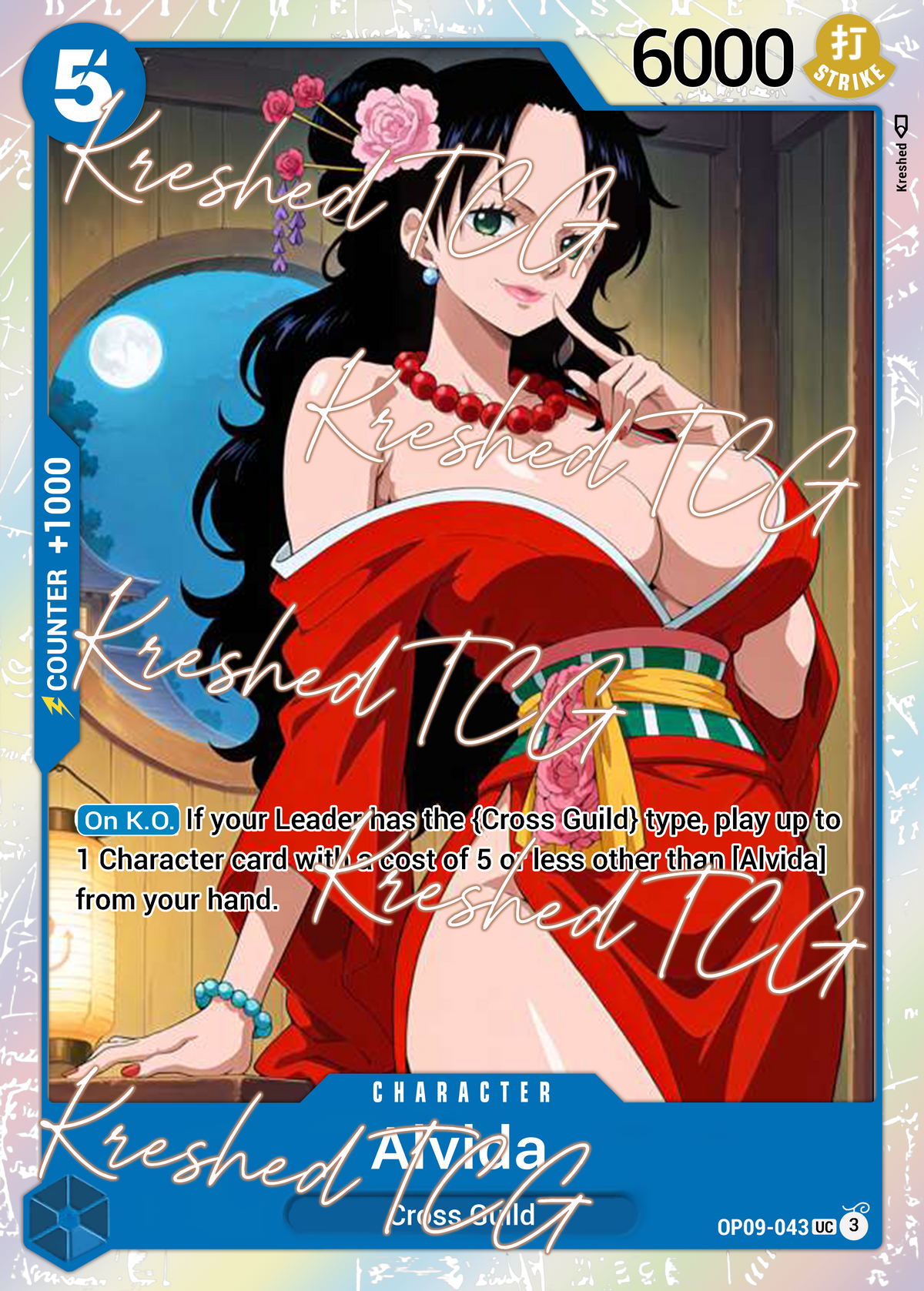 Alvida OP09-043 One Piece Full Art Holo – Anime Custom Card | KreshedTCG