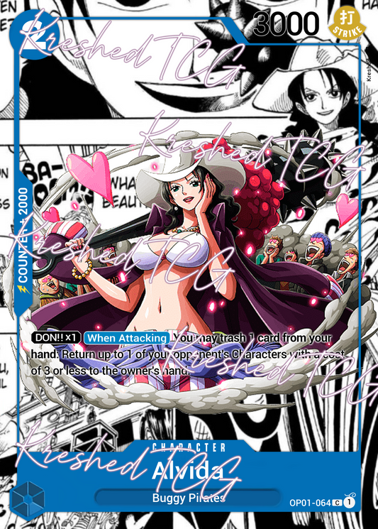 Alvida OP01-064 One Piece Full Art Holo – Anime Custom Card | KreshedTCG