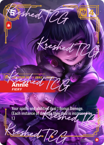 Annie Fiery Riftbound Full Art Holo – Anime Custom Card | KreshedTCG