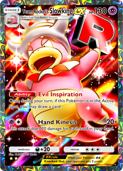 Team Rocket's Slowking EX Pokémon Pocket Full Art Holo – Anime Custom Card | KreshedTCG