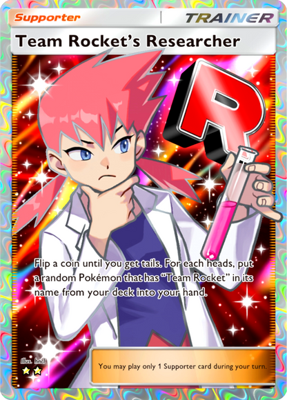 Team Rocket’s Researcher Full Art Holo Custom Card | KreshedTCG