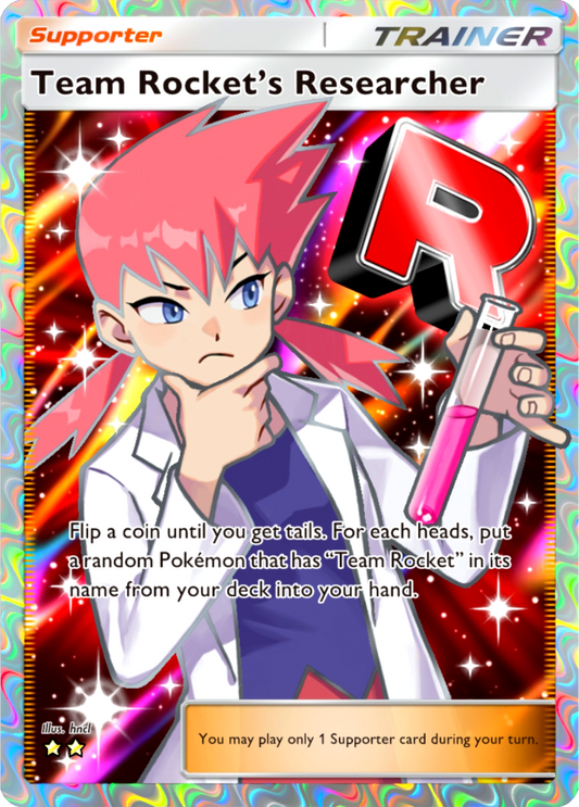 Team Rocket’s Researcher Full Art Holo Custom Card | KreshedTCG