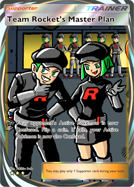 Team Rocket's Master Plan Pokémon Pocket Full Art Holo – Anime Custom Card | KreshedTCG