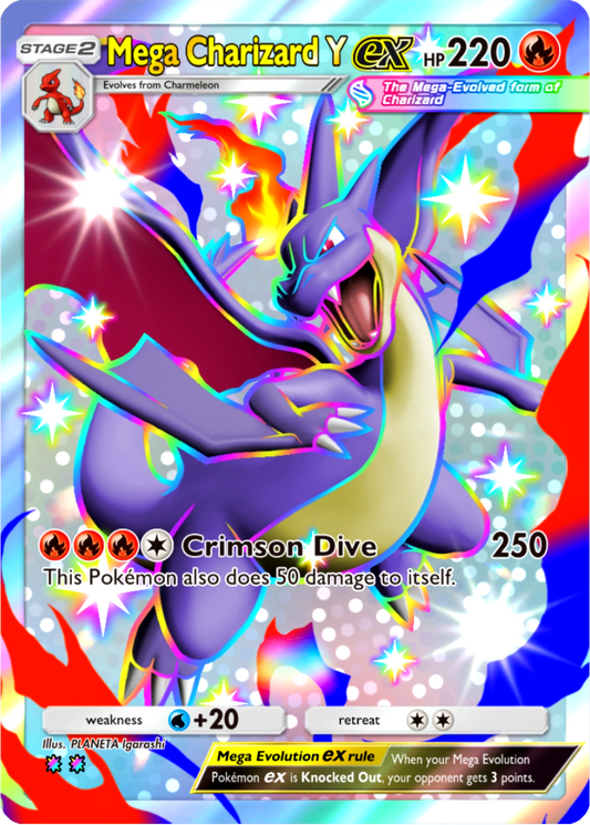 Mega Charizard Y EX Pokémon Pocket Full Art Holo – Anime Custom Card | KreshedTCG