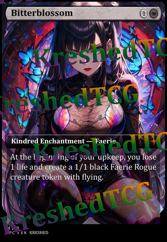 Bitterblossom MTG Full Art Holo – Anime Custom Card | KreshedTCG