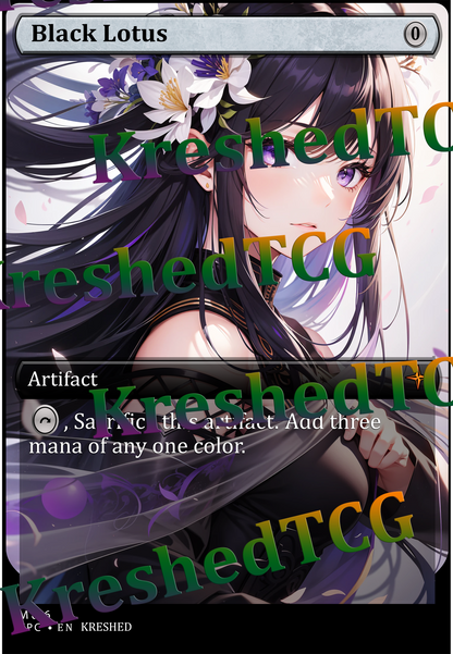 Black Lotus MTG Full Art Holo – Anime Custom Card | KreshedTCG