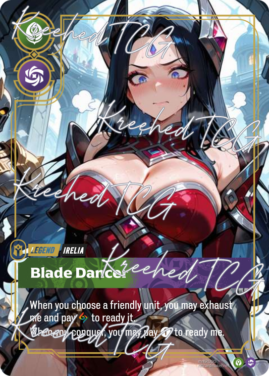 Irelia Blade Dancer Riftbound Full Art Holo – Anime Custom Card | KreshedTCG