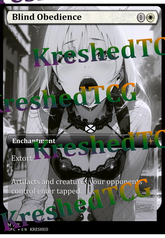 Blind Obedience MTG Full Art Holo – Anime Custom Card | KreshedTCG