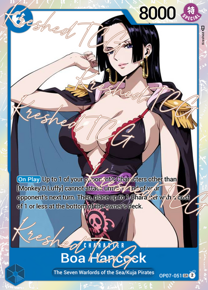 Boa Hancock OP07-051 One Piece Full Art Holo – Anime Custom Card | KreshedTCG