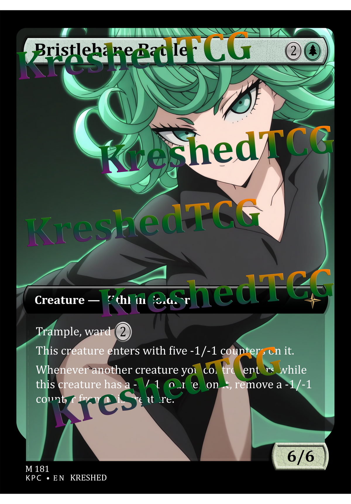 Bristlebane Battler MTG Full Art Holo – Anime Custom Card | KreshedTCG
