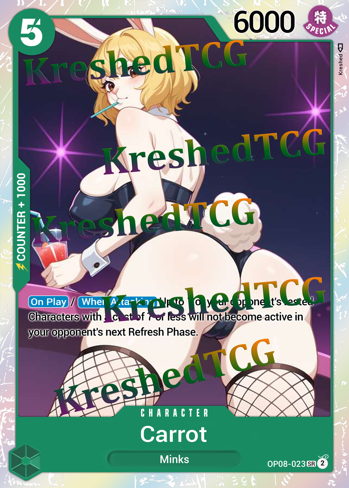Carrot OP08-023 One Piece Full Art Holo – Anime Custom Card | KreshedTCG