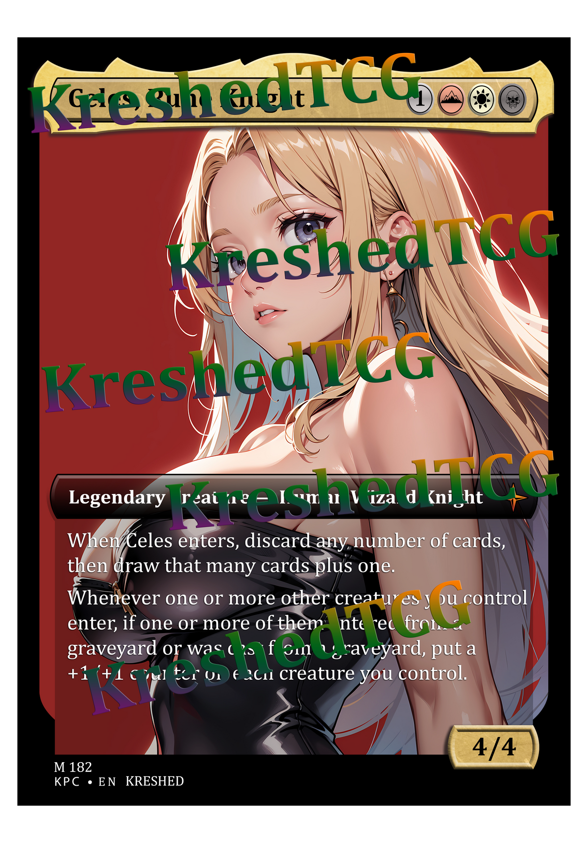 Celes, Rune Knight MTG Full Art Holo – Anime Custom Card | KreshedTCG