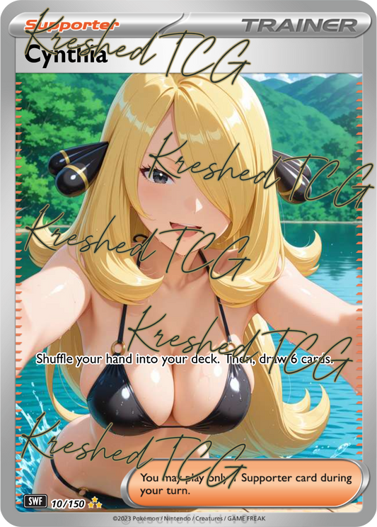 Cynthia Pokémon Full Art Holo – Anime Custom Card | KreshedTCG