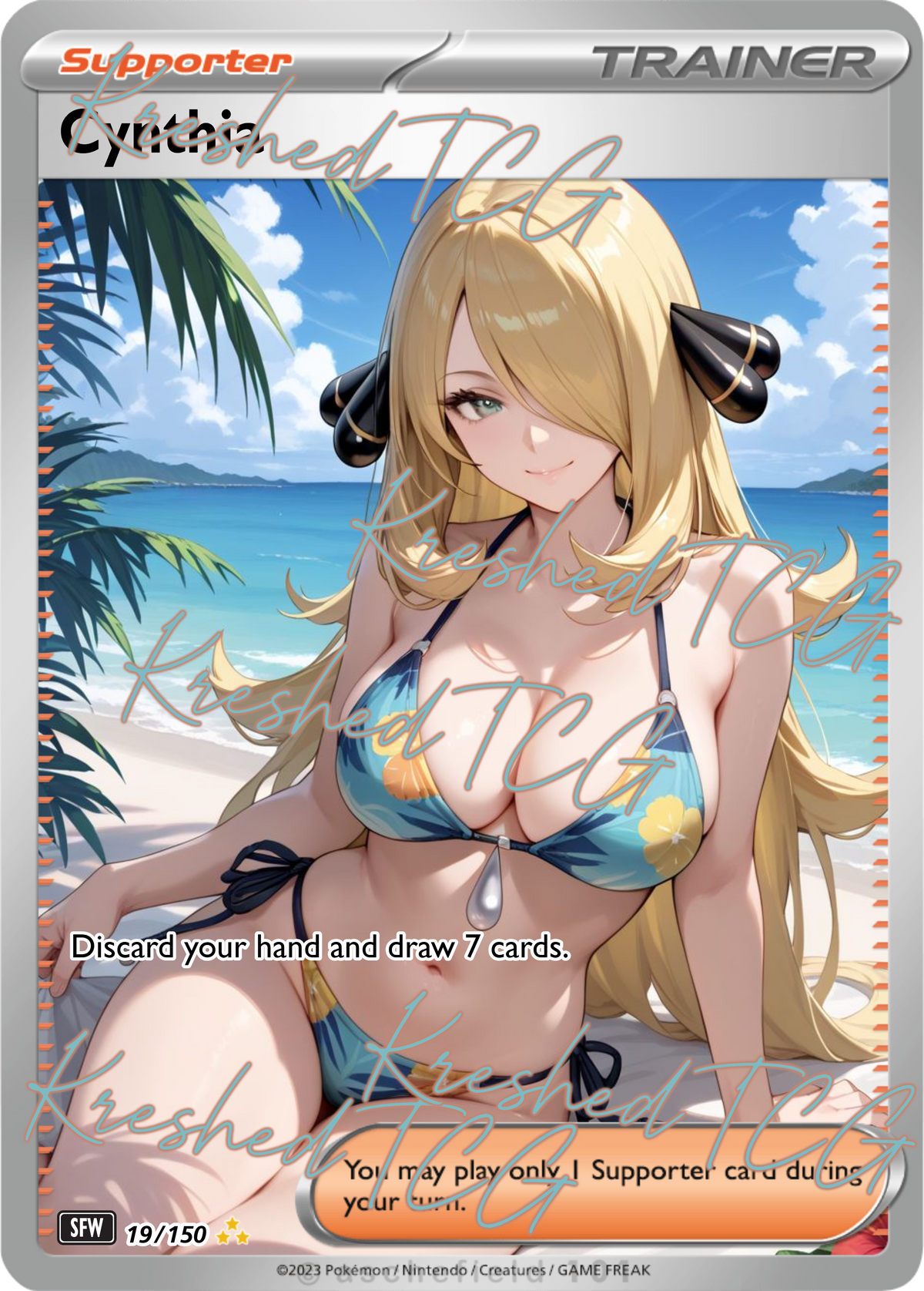 Cynthia Pokémon Full Art Holo – Anime Custom Card | KreshedTCG