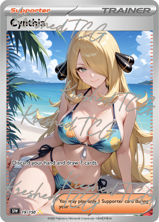 Cynthia Pokémon Full Art Holo – Anime Custom Card | KreshedTCG