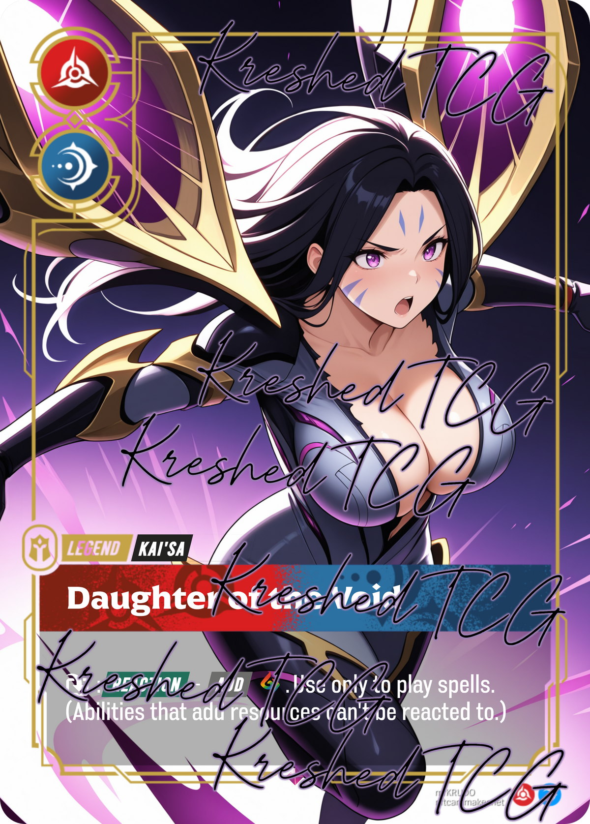 Kai'sa Daughter of the Void Riftbound Full Art Holo – Anime Custom Card | KreshedTCG