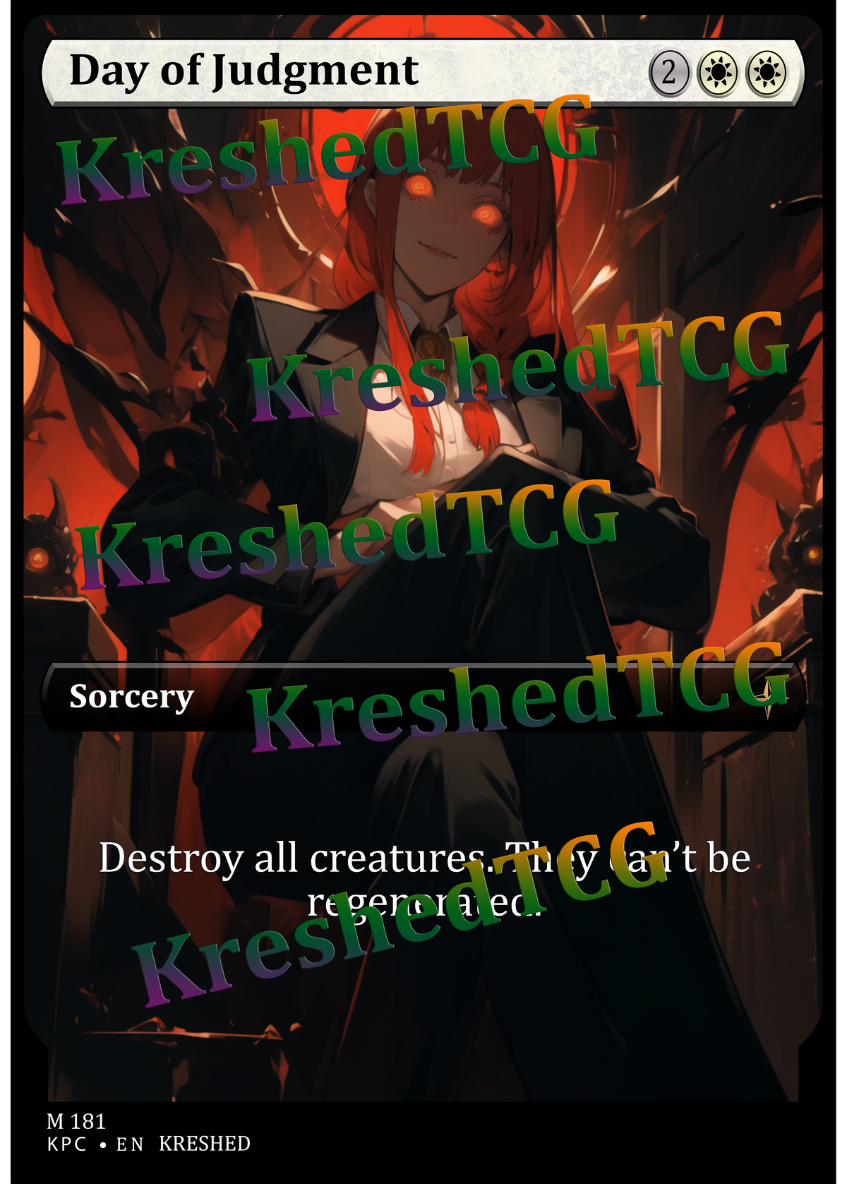 Day of Judgment MTG Full Art Holo – Anime Custom Card | KreshedTCG