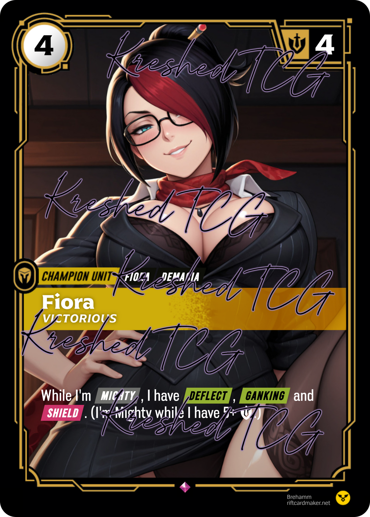 Fiora Victorious Riftbound Full Art Holo – Anime Custom Card | KreshedTCG