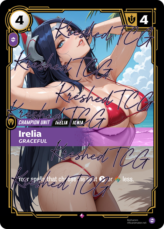 Irelia Graceful Riftbound Full Art Holo – Anime Custom Card | KreshedTCG
