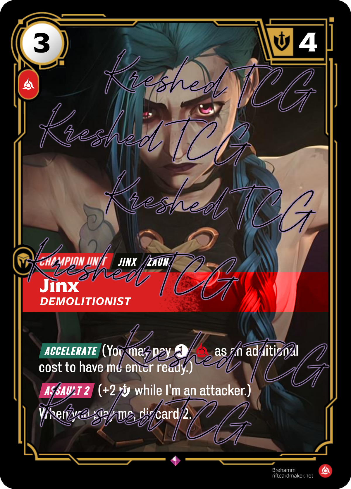 Jinx Demolitionist Full Art Holo – Anime Custom Card | KreshedTCG