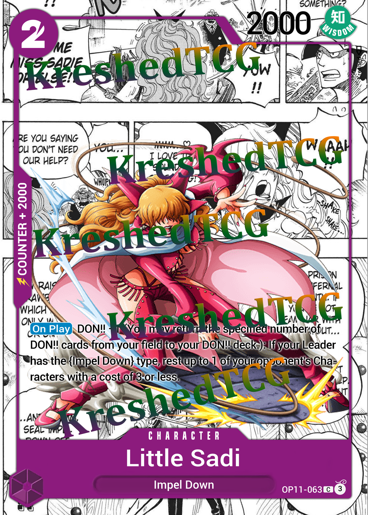 Little Sadi OP11-063 One Piece Full Art Holo – Anime Custom Card | KreshedTCG